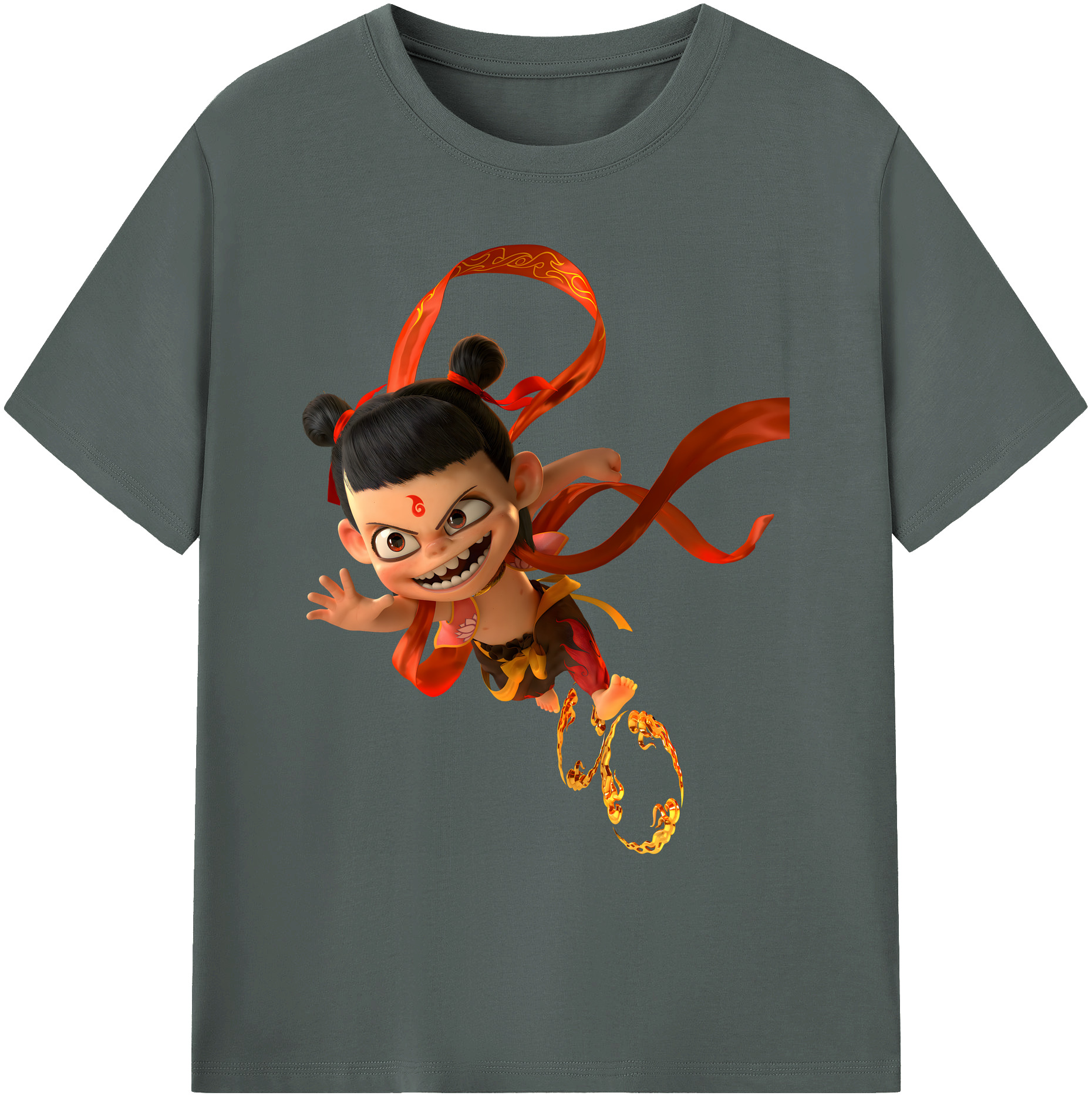 （画像用） Ne Zha 2 ナタ 魔童の大暴れ 綿100％ メンズ半袖Tシャツ｜肌触りやわらか＆通気性
